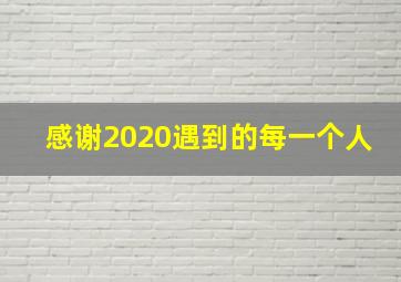 感谢2020遇到的每一个人