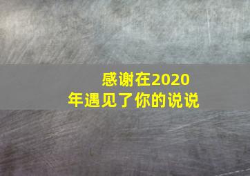 感谢在2020年遇见了你的说说