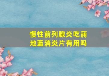 慢性前列腺炎吃蒲地蓝消炎片有用吗