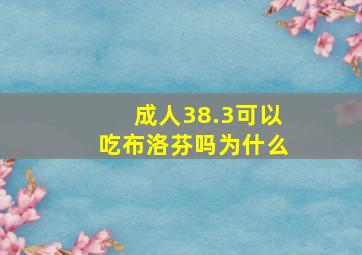 成人38.3可以吃布洛芬吗为什么