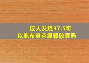 成人发烧37.5可以吃布洛芬缓释胶囊吗