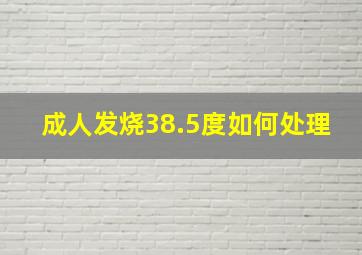 成人发烧38.5度如何处理