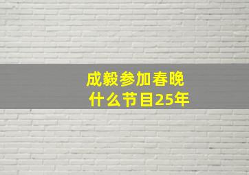 成毅参加春晚什么节目25年