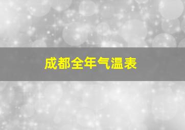 成都全年气温表