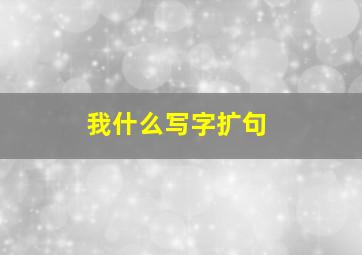 我什么写字扩句