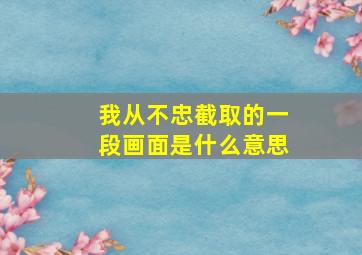 我从不忠截取的一段画面是什么意思