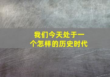 我们今天处于一个怎样的历史时代