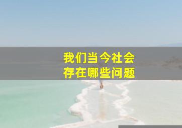 我们当今社会存在哪些问题