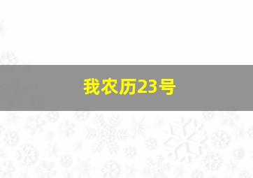 我农历23号