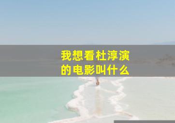 我想看杜淳演的电影叫什么