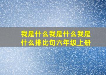 我是什么我是什么我是什么排比句六年级上册