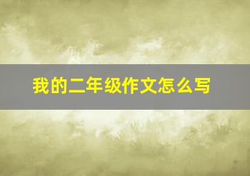 我的二年级作文怎么写