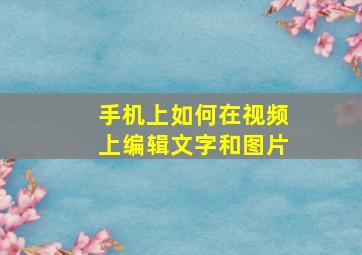 手机上如何在视频上编辑文字和图片