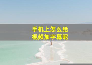 手机上怎么给视频加字幕呢