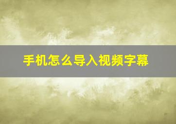 手机怎么导入视频字幕