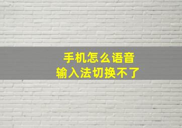 手机怎么语音输入法切换不了