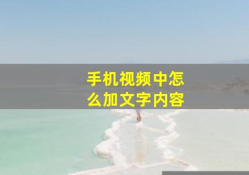 手机视频中怎么加文字内容