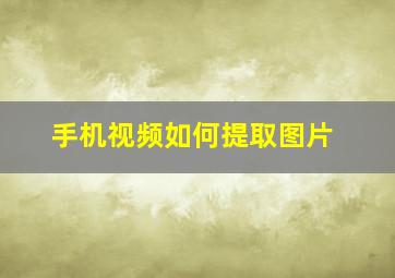 手机视频如何提取图片