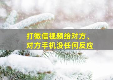 打微信视频给对方、对方手机没任何反应