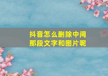 抖音怎么删除中间那段文字和图片呢