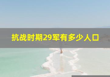 抗战时期29军有多少人口