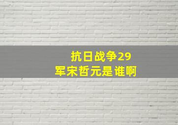 抗日战争29军宋哲元是谁啊