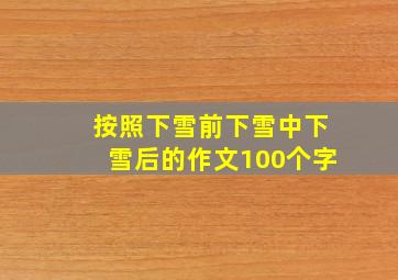 按照下雪前下雪中下雪后的作文100个字