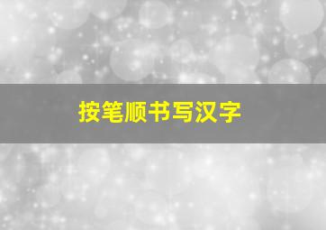 按笔顺书写汉字