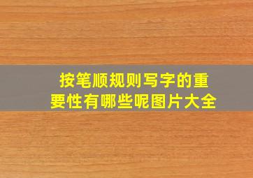 按笔顺规则写字的重要性有哪些呢图片大全