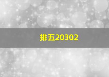 排五20302