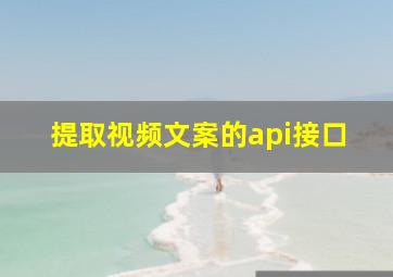 提取视频文案的api接口