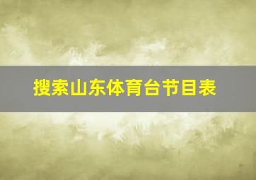 搜索山东体育台节目表