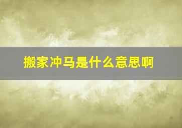 搬家冲马是什么意思啊