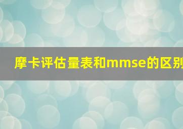 摩卡评估量表和mmse的区别