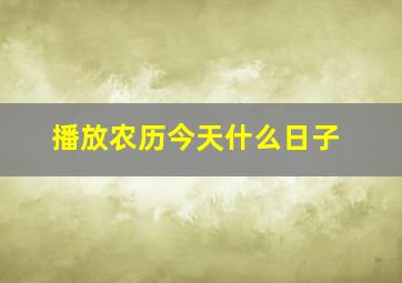 播放农历今天什么日子