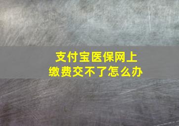 支付宝医保网上缴费交不了怎么办