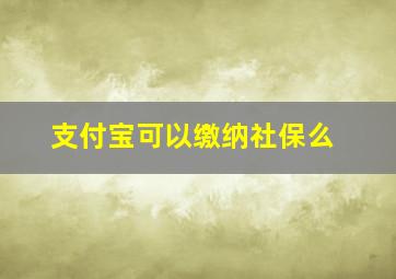 支付宝可以缴纳社保么