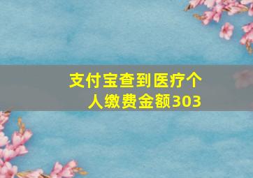 支付宝查到医疗个人缴费金额303