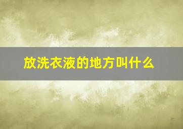 放洗衣液的地方叫什么