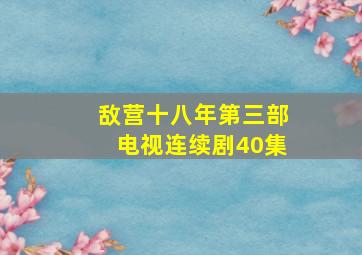 敌营十八年第三部电视连续剧40集