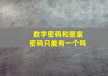 数字密码和图案密码只能有一个吗