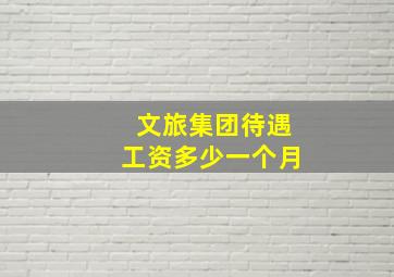 文旅集团待遇工资多少一个月