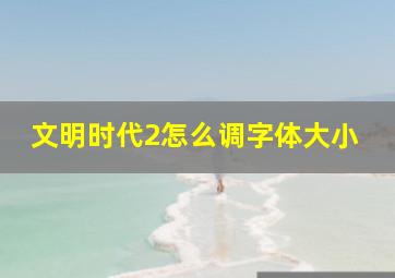 文明时代2怎么调字体大小