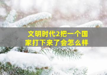 文明时代2把一个国家打下来了会怎么样