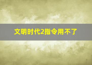 文明时代2指令用不了