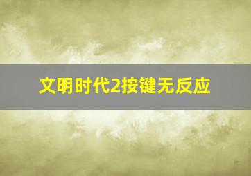 文明时代2按键无反应