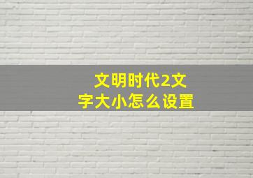 文明时代2文字大小怎么设置