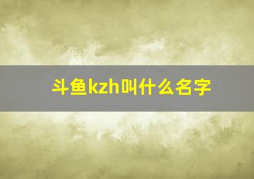 斗鱼kzh叫什么名字