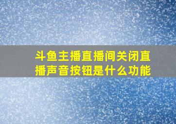 斗鱼主播直播间关闭直播声音按钮是什么功能