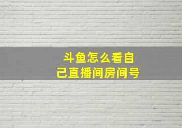 斗鱼怎么看自己直播间房间号